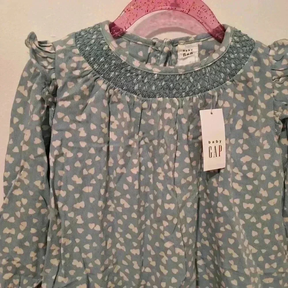 BABY‎ GAP RUFFLE HEARTS TIERED DRESS NWT 12-18MONTHS